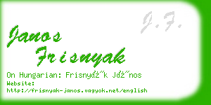 janos frisnyak business card